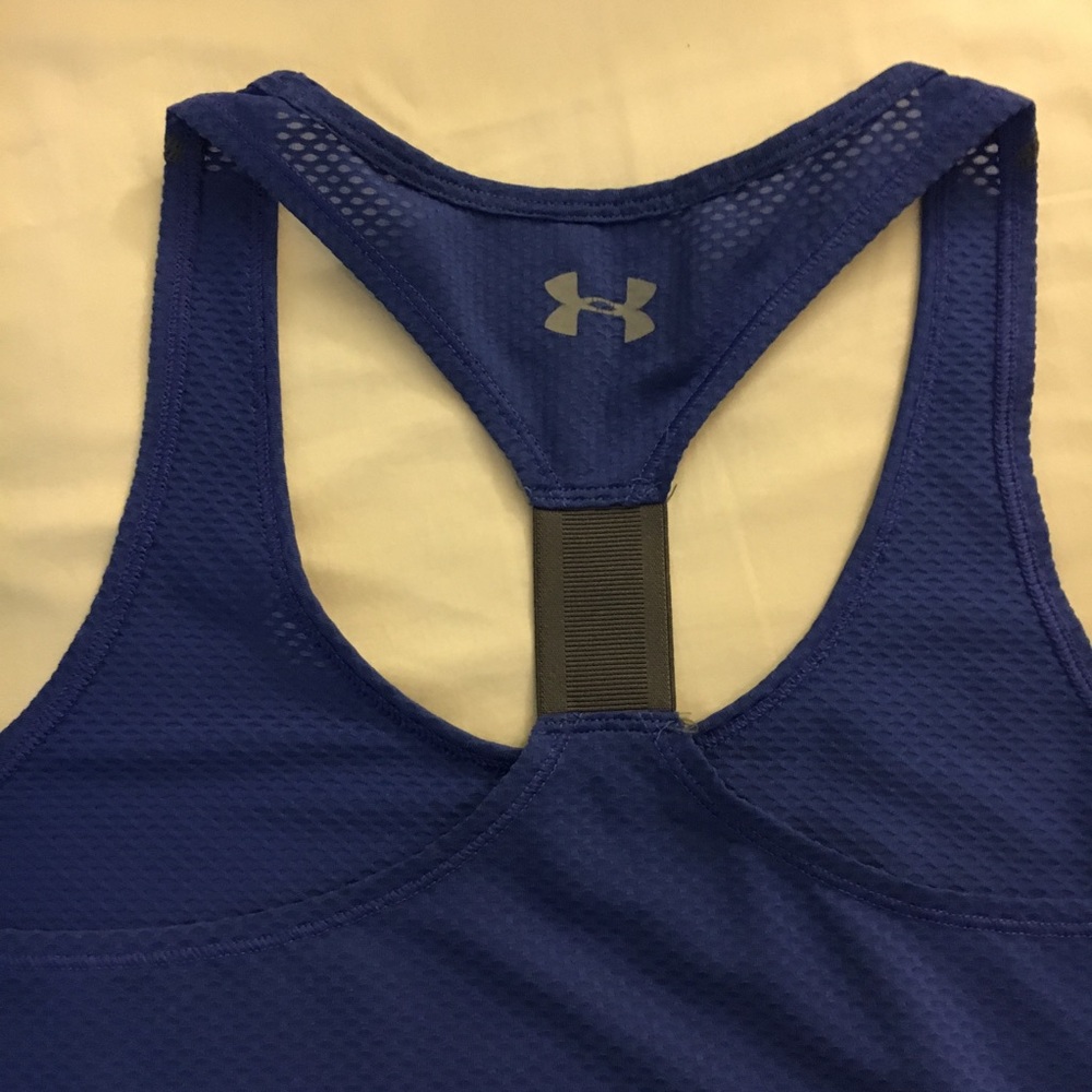 Under Armour Blue Heat Gear Mesh Racerback Tank